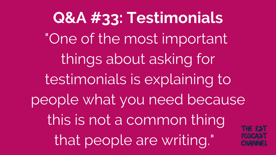 Q&A #33: Testimonials