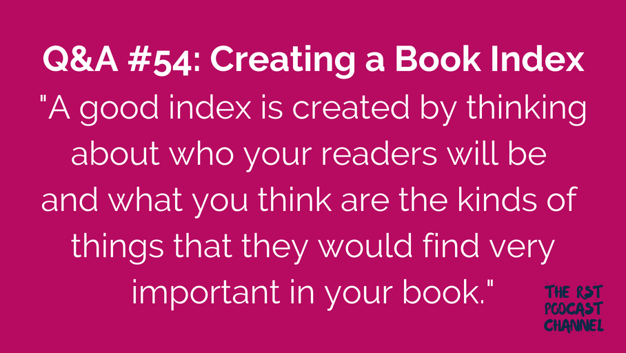Q&A #54: Creating a Book Index