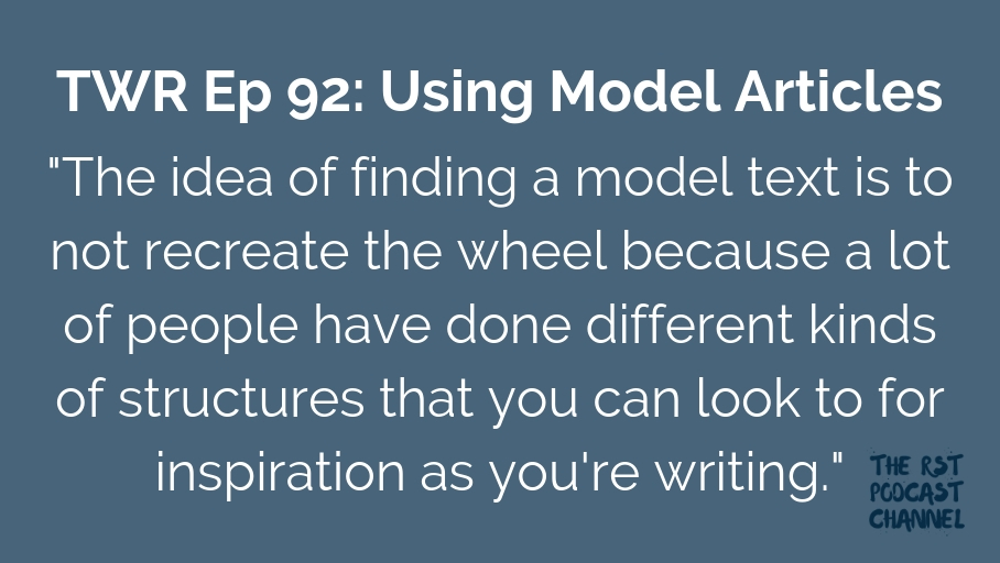 TWR 92: Using Model Articles